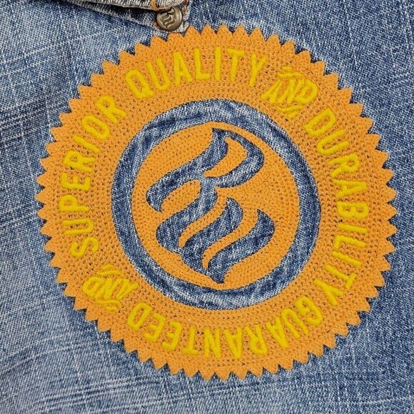 Rocawear Jeans Men Sz 32 32X28 Relaxed Fit Patch Straight Wide Leg Large Pockets - Picture 3 of 15